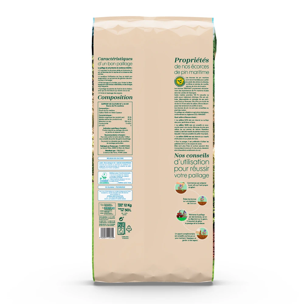 Paillage D'écorces De Pin Petits Copeaux Calibre 10/25 Mm - Sac De 50L – Image 2