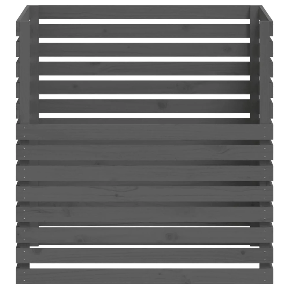 VIDAXL Composteur Gris 100x100x102 Cm Bois Massif De Pin – Image 5