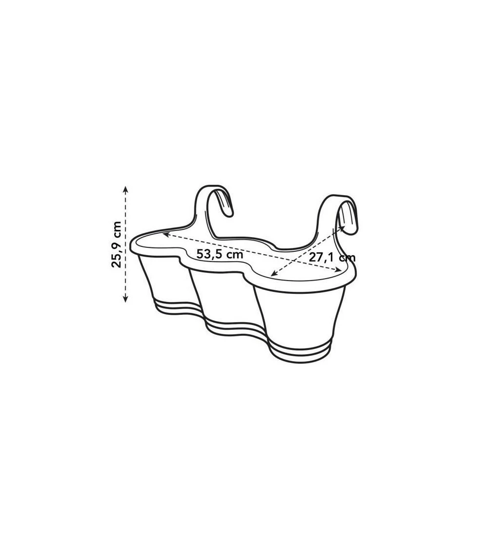 Elho Balconniere Corsica Trio L 27.1 X W 53.5 X H 25.9 Cm - Taupe – Image 5