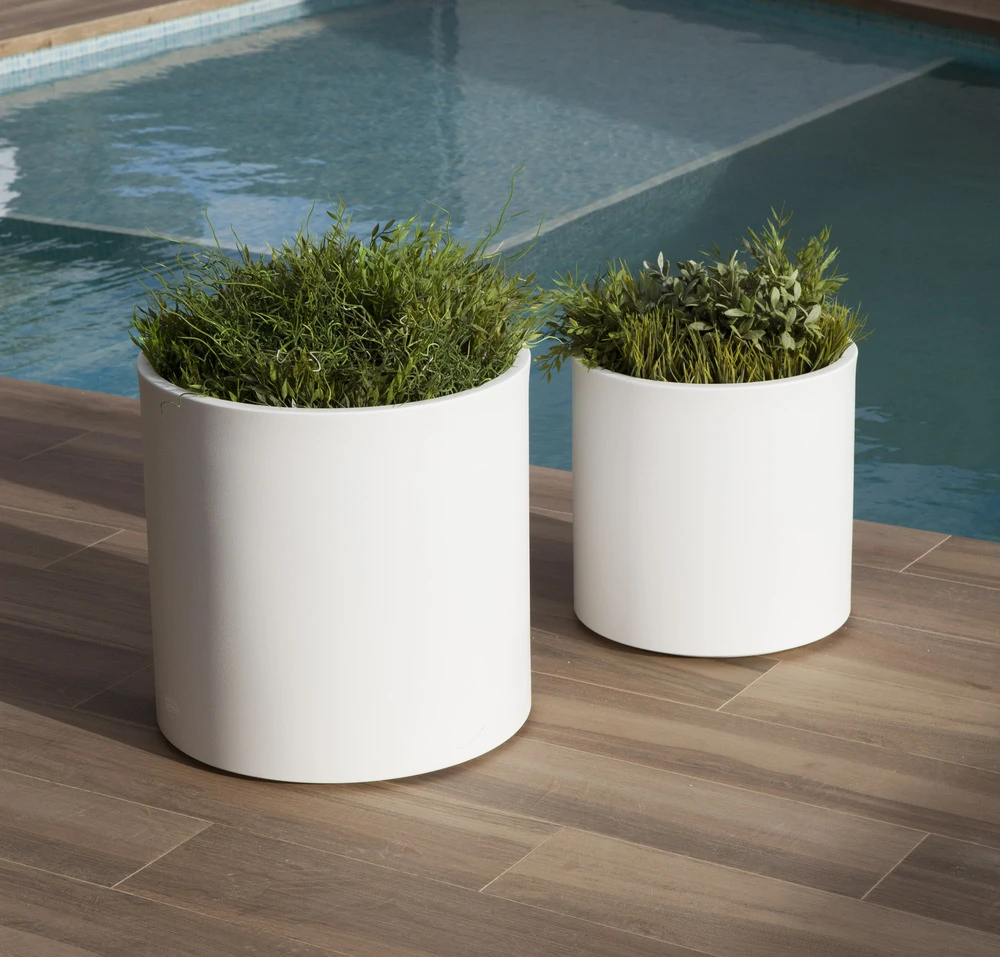 Pot De Fleurs Hortensia 80 ø80x80cm - Blanc – Image 2