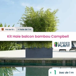 Kit Brise-vue Balcon Bambou Campbell 10 L