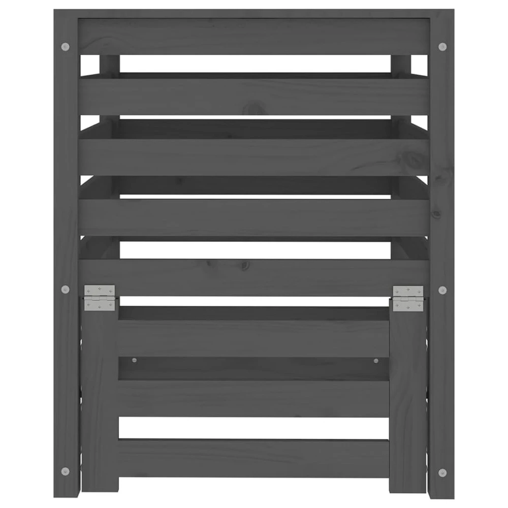 VIDAXL Composteur Gris 63,5x63,5x77,5 Cm Bois Massif De Pin – Image 5