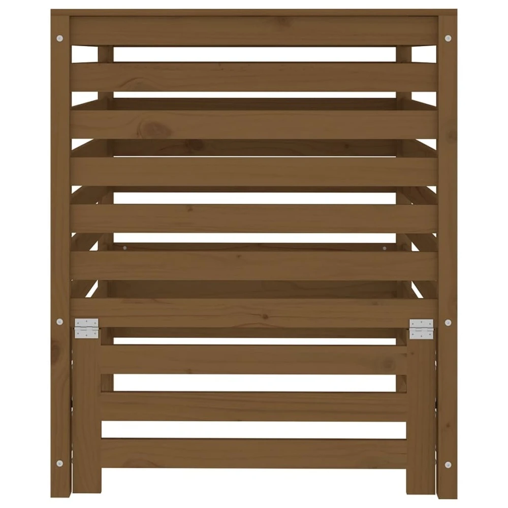 VIDAXL Composteur Marron Miel 82,5x82,5x99,5 Cm Bois Massif De Pin – Image 5