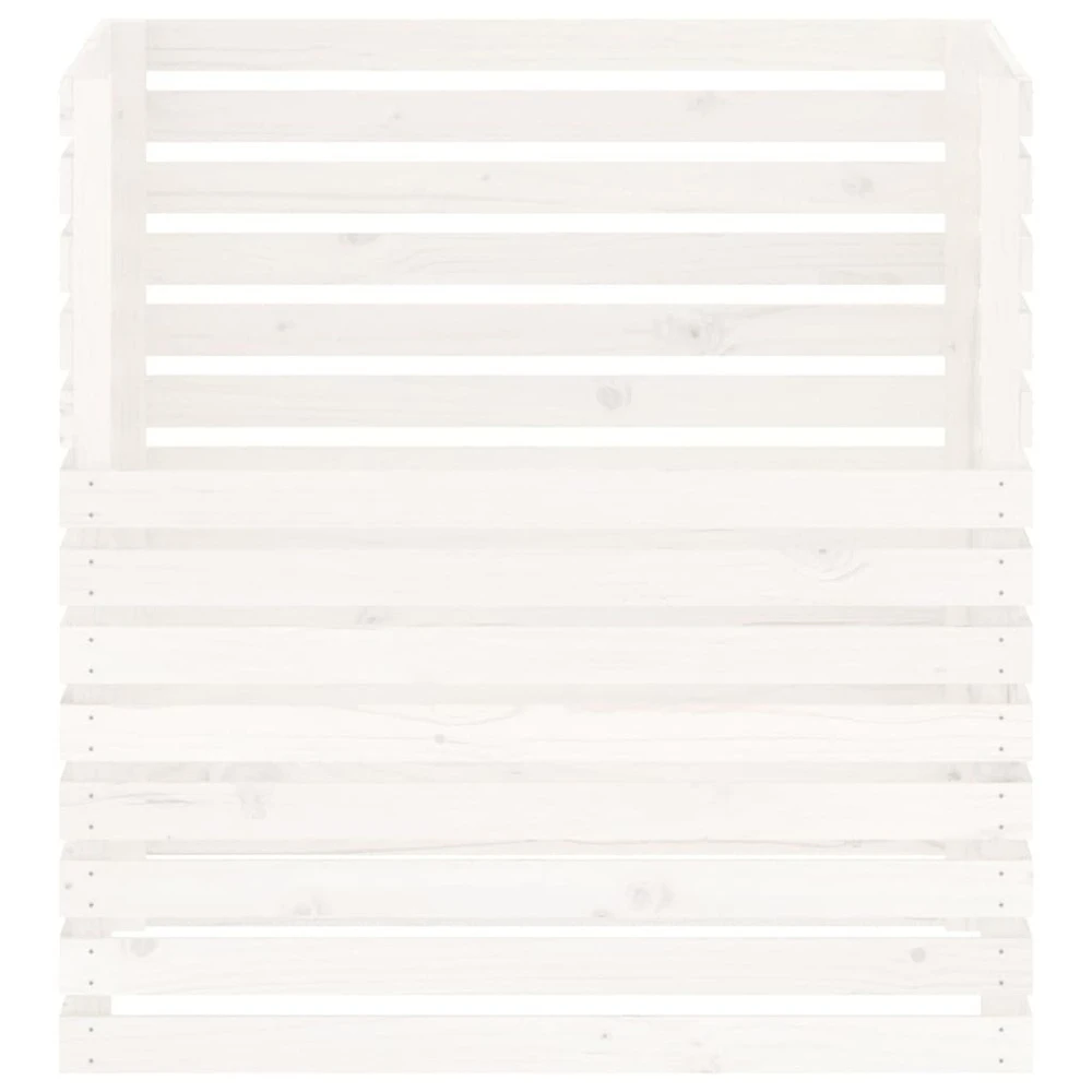 VIDAXL Composteur Blanc 100x100x102 Cm Bois Massif De Pin – Image 5