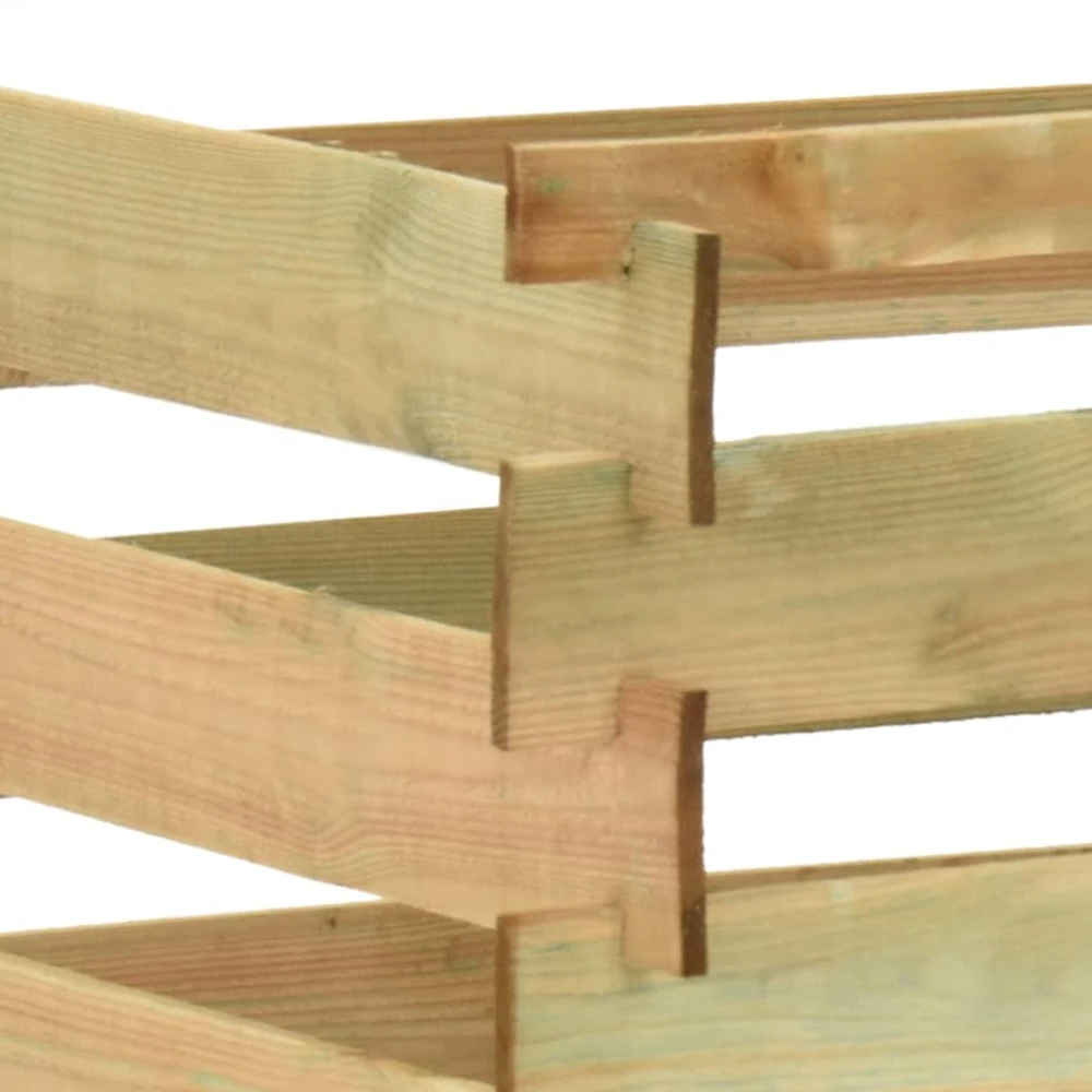 VIDAXL Composteur De Jardin à Lattes 100x100x80cm Bois De Pin Imprégné – Image 3