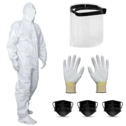 Kit Complet De Protection Combinaison Xl Paire De Gants Taille 11 Masque Visière